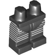 Hips and Black Legs with White Graduating Stripes Print