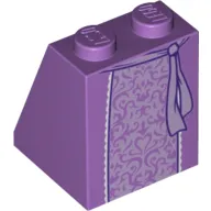 Brick Sloped 65° 2 x 2 x 2 with Lavender Embroidered Skirt and Belt Print