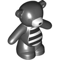 Animal, Bear / Teddy, Arms Down with 1 Button Eye, Mouth Stitches and Striped Belly Print
