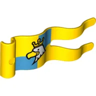 Duplo Flag Wavy 2 x 5 without Slits with White Eagle with Crown Print