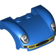 Vehicle Body, Wheel Arch / Mudguard 3 x 4 x 1 2/3 Curved Fenders with Headlights, Grille and Yellow Front Print