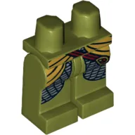 Hips and Olive Green Legs with Gold Elven Robe, Red Strap and Silver Scale Mail Print