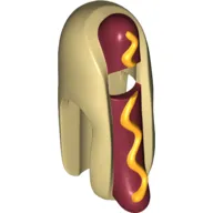 Costume Hot Dog with Dark Red Sausage and Yellow Mustard Print