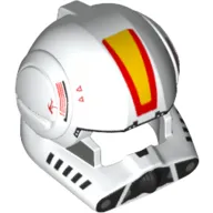 Helmet Clone Pilot with Open Visor and Yellow and Red Markings Print