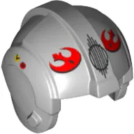 Helmet Rebel Pilot, Center Ridge with Red Rebel Logo Print