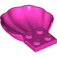 Animal Body Part, Clam / Scallop Half Shell with 4 Studs