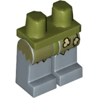 Hips and Sand Blue Legs with Ragged Olive Green Skirt with Bone Clasp Print