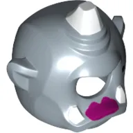 Mask Cyclops with White Horn, White Teeth, Magenta Lipstick and Black Beauty Mark Print