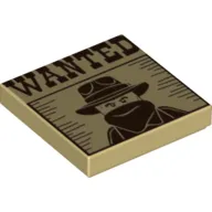Tile 2 x 2 with 'WANTED' Western Bandit Poster Print