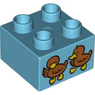 Duplo Brick 2 x 2 with 2 Ducks / Ducklings Print