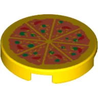 Tile Round 2 x 2 with Pizza Print