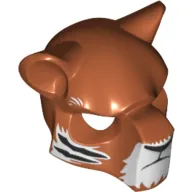 Mask Feline with Black Nose, Eyebrows and Tiger Stripes Print