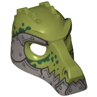 Mask Crocodile with Metallic Silver Lower Jaw and Armor with Rivets and Dark Green Spots Print