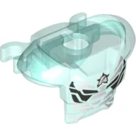 Minifig Neckwear Armor Space with Shoulder Protection and 2 Clips with Dark Gray and White Armor Plates and Ultra Agents Logo Print