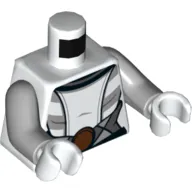 Torso Robe with Reddish Brown Belt Buckle Print (Asajj Ventress), Light Bluish Gray Arms, White Hands