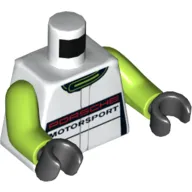 Torso Racing Jacket with 'Porsche Motorsport' Print, Lime Arms, Black Hands