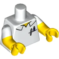 Torso, Dual Molded Arms, Shirt, Pocket with Pens Print, White Sleeves Pattern, Yellow Arms and Hands