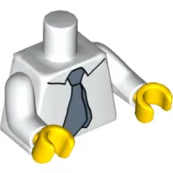 Torso Shirt, with Sand Blue Tie Print, White Arms, Yellow Hands