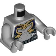Torso Armor, Gold and Silver with Utility Belt Print, Light Bluish Gray Arms and Hands