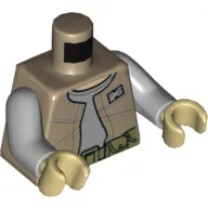 Torso Vest with Badge over Light Bluish Gray Shirt, Belt with Pouches Print (Rebel Trooper), Light Bluish Gray Arms, Tan Hands