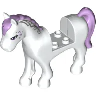 Animal, Horse with 2 x 2 Cutout, Lavender Eyes, Face Decoration, Mane and Tail Print