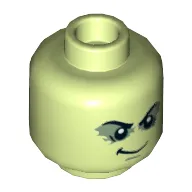 Minifig Head Lloyd (Possessed) / Morro, Bushy Eyebrows, Shadowed Eyelids, White Pupils, Smirk Print