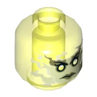 Minifig Head Blade Master Bansha, Yellowish Green Face and Sand Green Lips Print [Hollow Stud]