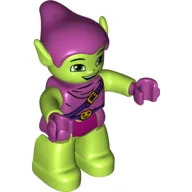 Duplo Figure Green Goblin, Magenta Hat, Tunic, and Hands Print