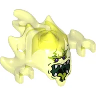 Creature, Ghost, Skreemer Mask with Mouth Open with Pointed Teeth and Green Tongue Print