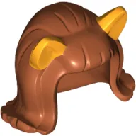 Hair Mid-Length Flipped Ends, Short Bangs, and Cat Ears Bright Light Orange Print