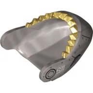 Animal Body Part, Shark Head with Gold Teeth, Rivets and '115' Print (Sharkanator)