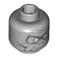 Minifig Head Gargoyle, Cracks, Fangs and Speckled Stone Print