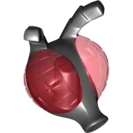 Minifig Head Special, Insect with Round Proboscis, 2 Antennae and Trans-Red Bug Eyes with Hatched Lines Pattern