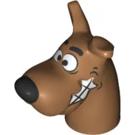 Animal Body Part, Dog Head Great Dane with Scooby-Doo with Mouth Open at Side and Chattering Teeth Print