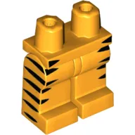 Hips and Bright Light Orange Legs with Black Tiger Stripes Print