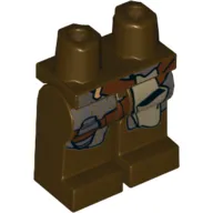 Hips and Dark Brown Legs with Dark Bluish Gray Robe with Spirals, Straps with Bottle and Dark Tan Pouch Print