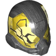 Helmet Space with Trans-Yellow Visor with Pearl Titanium Bug Print