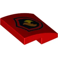 Slope Curved 2 x 2 x 2/3 with Fire on Black Badge print