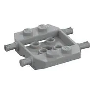 Vehicle Base 4 x 4 x 2/3 with Wheel Clip Pins, Wedge, 2 x 2 Recessed Center with Hole