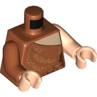 Torso, Odd Arms, Dress with Light Nougat Shoulder, Gold Sequins Print (Possessed Dana), Left Light Nougat Arm, Right Dark Orange Arm, Light Nougat Hands