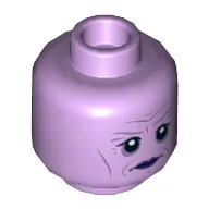 Minifig Head Library Ghost, Eyes, Purple Lips, Neutral / Open Mouth with Fangs Print