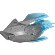 Large Figure Mask with Back with Marbled Trans-Dark Blue Pattern