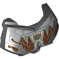 Large Figure Chest Cover, Armour Small with Silver Panels, Brown Fur, and Tan Teeth Print