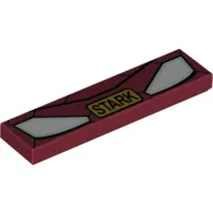 Tile 1 x 4 with Iron Man Mask and Gold 'STARK' Print