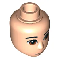 Minidoll Head Male with Tan Eyes, Half Smile and Closed Mouth Print