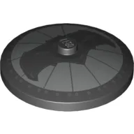 Dish 4 x 4 Inverted [Radar] with Black Bat on Silver Background Batman Logo (Bat Signal) Pattern