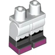 Hips with White Legs and Black Boots Pattern with White Ruffled Knickers and Dark Pink Shoes print