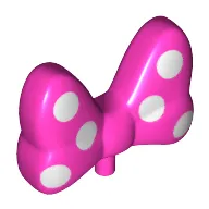 Headwear Accessory Bow Large with Small Pin and 6 White Polka Dots on Front and Back Print