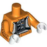 Torso Rebel Pilot with Black Belt with Buckle on Back Print, Orange Arms with Jacket Print, White Hands