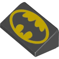 Slope 30° 1 x 2 x 2/3 with Batman Logo Print (Head Facing Narrow End of Slope)